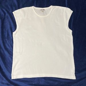 Gap white, cotton cap sleeve, ribbed knit top